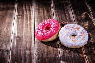 donut wooden background