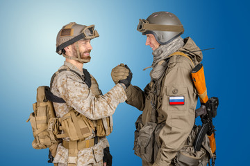 Naklejka premium Two special force soldiers