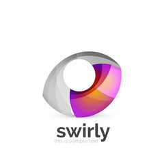 Abstract swirly round logo template