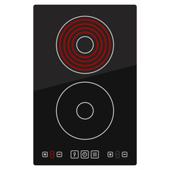 Kitchen Electric hob with ceramic surface and touch control panel