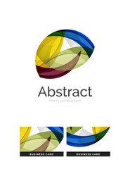 Circle logo. Transparent overlapping swirl shapes. Modern clean business icon