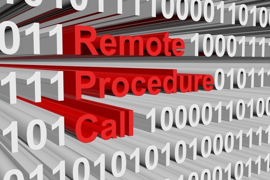 remote procedure call in the form of binary code, 3D illustration
