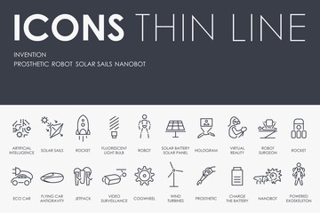 Invention Thin Line Icons