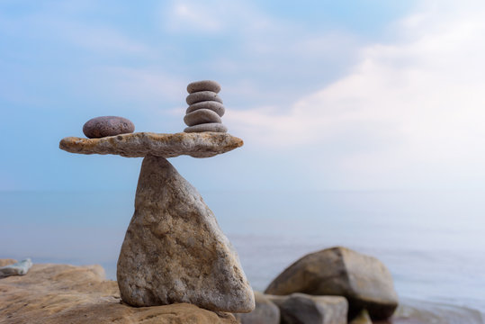 Zen balance of stones