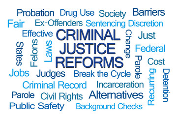 Criminal Justice Reforms Word Cloud - obrazy, fototapety, plakaty