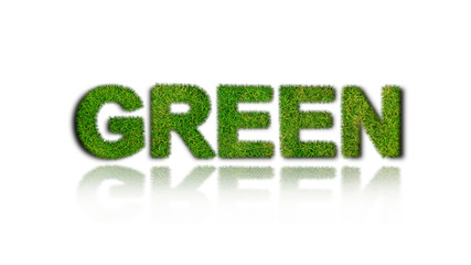 Green Text with a green grass texture