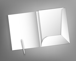 Mock Up template ready design with a folder and pen blank letter