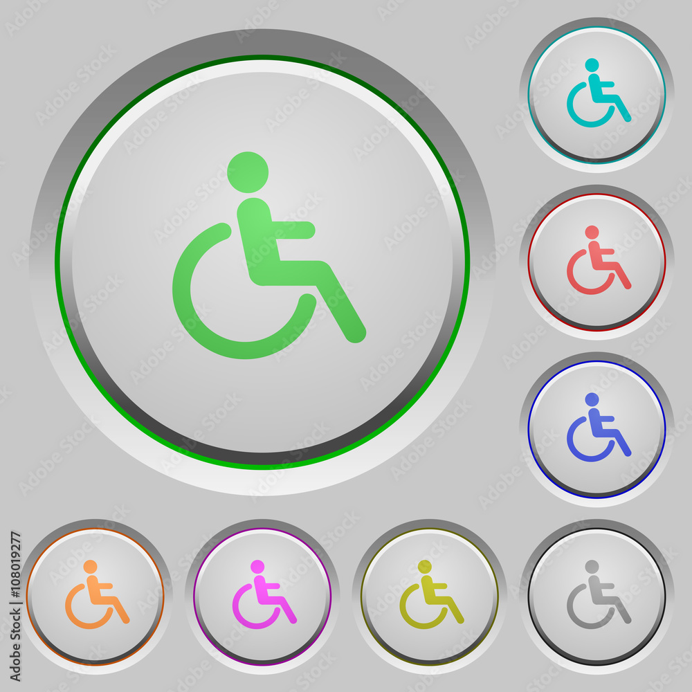 Poster disability push buttons