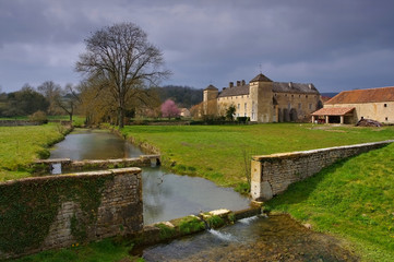 Fototapeta na wymiar Ozenay Chateau - Chateau Ozenay in France