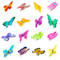 Obraz premium Butterfly set icons