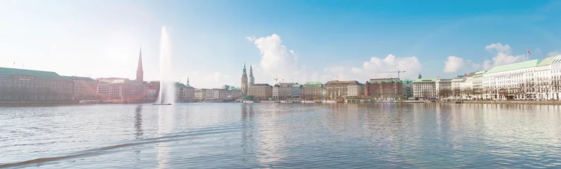 Hamburg Binnenalster Panorama blauer Himmel © TeamDF