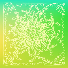 Abstract flower pattern drawn by hands