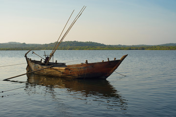 The boats in Goa, India
