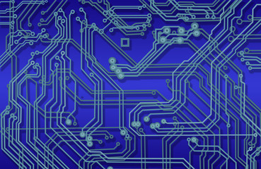  image of microcircuit against a blue background close up