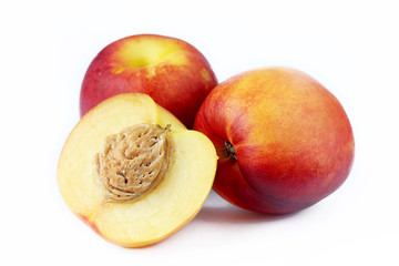 Peach isolated on white background