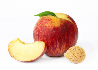 Peach isolated on white background