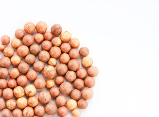 Cosmetics rouge balls isolated on white background