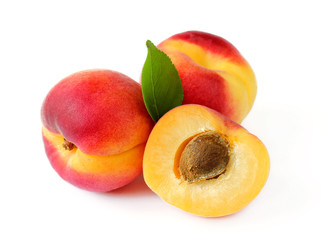 Apricots close up isolated
