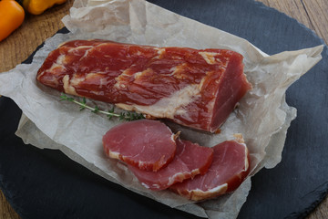 Obraz premium Dry cured pork fillet