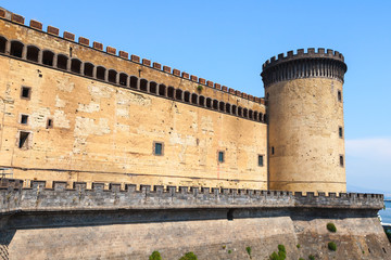 Tower and wall of the Castel Nouvo in Naples © evannovostro