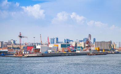 Port of Naples, coastal industrial cityscape