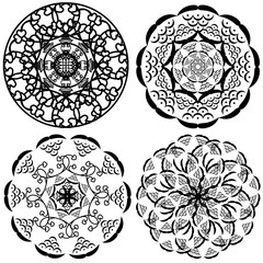 victona illustration. set vector round ornament patterns. mandala