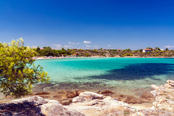 Exotic beach in Vourvourou, Chalkidiki, Greece