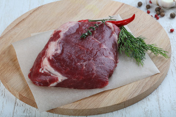 Raw ribeye steak