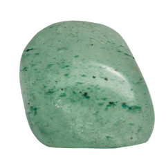green quartz macro, isolated on white background