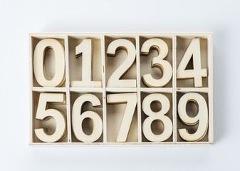 numbers numerals from wood