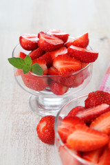 Ripe strawberries in a bowl