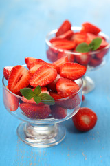 Ripe strawberries in a bowl