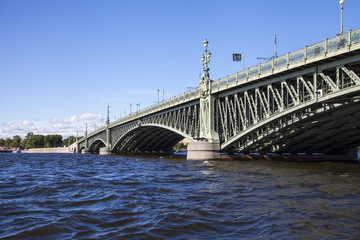 Fototapeta na wymiar Trinity bridge in St. Petersburg, Russia