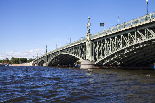Trinity bridge in St. Petersburg, Russia