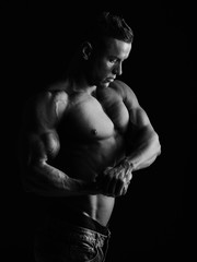 Muscular male posing