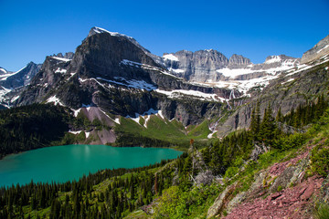 Glacier national park montana mountains and lakes
