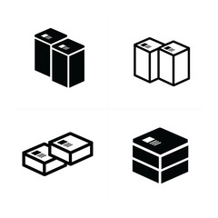 set of parcel box icons