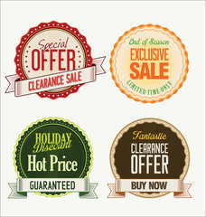 Sale price tag retro design collection