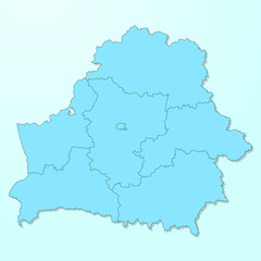 Obraz na płótnie Canvas Belarus blue map on degraded background vector
