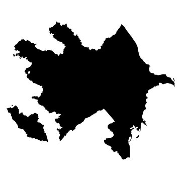 Azerbaijan black map on white background vector