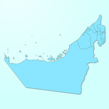 United Arab Emirates blue map on degraded background vector