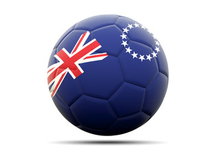 Fototapeta premium Football with flag of cook islands