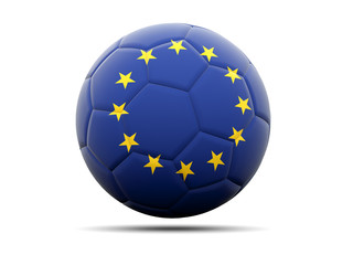 Football with flag of european union