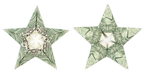 Obraz premium Dollar origami star isolated