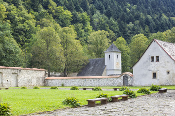 Courtyard of the Red Monastery in Pieniny, Slovakia