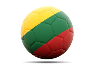 Fototapeta premium Football with flag of lithuania
