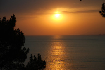 Beautiful sunset on the  sea