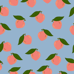vector seamless pattern peaches