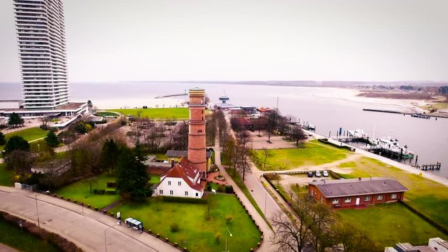 Luftaufnahme 4k UHD - Leuchtturm Ostsee 1
