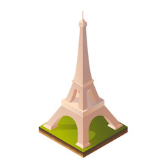 Obraz premium Isometric Illustration of Eiffel Tower